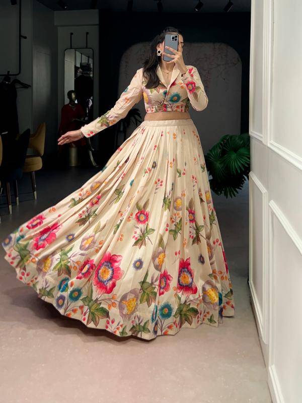 NNK 1116 CRM Tasar Silk Coord Set Wholesale lehenga choli dealers